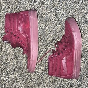 All burgundy women’s size 7 Vans